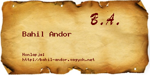 Bahil Andor névjegykártya